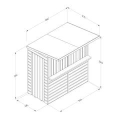Forest Garden 6Ft X 3Ft (1.8 X 0.9M) Wooden Garden Bar Entertainment Shed