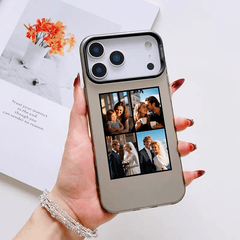 Phone Case: Custom Phone Case - Photo Grid (4-Slot) Design with Black Border, Personalized for iPhone 17/ 16/ 15/ 14/ 13/ 12/ 11 Pro Max/ Pro/ Plus, Perfect Creative Gift for Birthdays, Valentine's Day. iPhone 17 Pro Max Case, iPhone 16 Pro Max Case