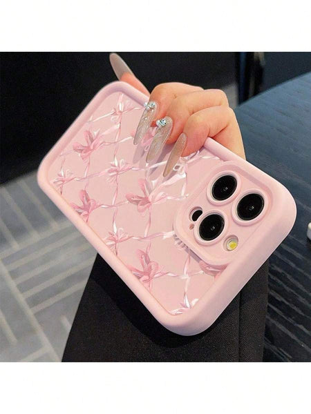 Adorable Phone Case with Bow Design, Compatible with Iphone 11 Through 16 Pro Max.