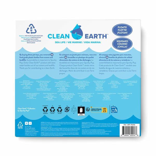 Spunky Pup Clean Earth Dog Toys, 4 Pack