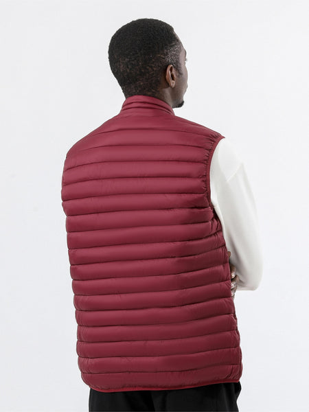Men'S Lightweight Vest, Men'S Jacket, Autumn And Winter Vest, Stand-Up Collar Solid Color Casual Zipper Pocket Vest