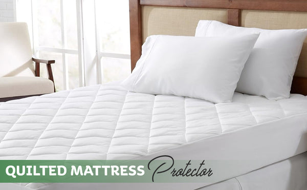 Quilted Mattress Protector 30cm Deep Pocket- 100% Microfiber & Super Soft Quilted Fitted Mattress Protector for Ultimate Comfort