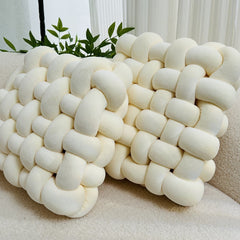 Set of 2 Twisted Knit Square Throw Pillow Cushion – Handmade Style Braided Texture Decorative Seat Pad for Dining Chair, Bench & Window Seat, Soft Polyester Fill, Plush Home Accent (30 x 33 x 12cm)