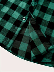 2pcs Men's New York Fashion Trendy Plaid Shirt Hoodie, Plaid Pullover Sweatshirt Flannel Hoodie