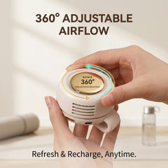 Mini Clip on Fan, Ultra Compact 360° Portable Handheld Fan, 50% Smaller with High Density Battery, Long Lasting Desk Fan, Good item for Travel, Outdoor
