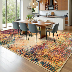 1pc Ultra Soft Cashmere Carpet – Soft Plush Low Pile Bohemian Rug, Non-Slip Rubber Backing Area Mat, Pet-Friendly & Machine Washable Floor Mat for Living Room, Bedroom & Home Decor, Perfect Holiday Gift