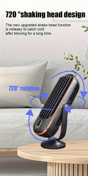 Portable Air Conditioner And Cooler - Dual Motor 5-Speed 720 Degree Surround Cooling Blower | Ultra Quiet USB Desktop Fan for Home Office Bedroom Travel Camping RV Outdoor | Valentine'S Day Christmas Gifts for Family Women Men Kids
