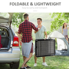 Portable Sun Lounger, Folding Camping Bed with Side Pocket and Pillow for Patio