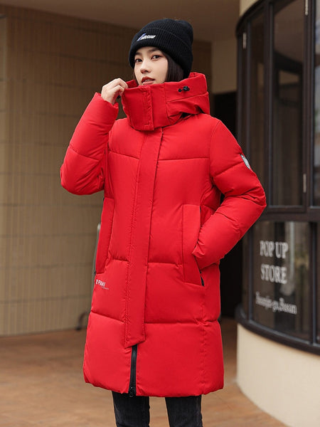 Sophisticated Winter Coat for Women Featuring a Hood And a Full Zipper, Perfect for Chilly Days. This Long-Sleeve Jacket Offers a Tailored Fit And Is Suitable for Both Outdoor And Everyday Travel. Dry Clean Only, Made with High-Quality Materials