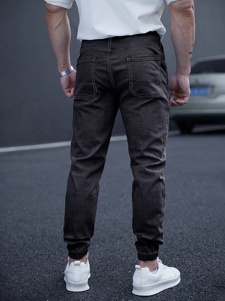 New Men's Washed Jeans for Spring and Autumn, Fashionable Ankle Pants, Comfortable Casual Trousers