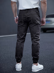 New Men's Washed Jeans for Spring and Autumn, Fashionable Ankle Pants, Comfortable Casual Trousers