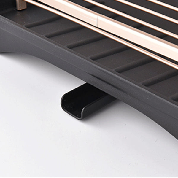 Rose Gold Color, Vertical Bowl And Plate Drain Rack with Rotating Water Outlet Drip Tray, Large Capacity, Aluminum Alloy Bowl And Plate Rack with Cutlery Rack, Kitchen Countertop Storage Rack, Saving Countertop Space