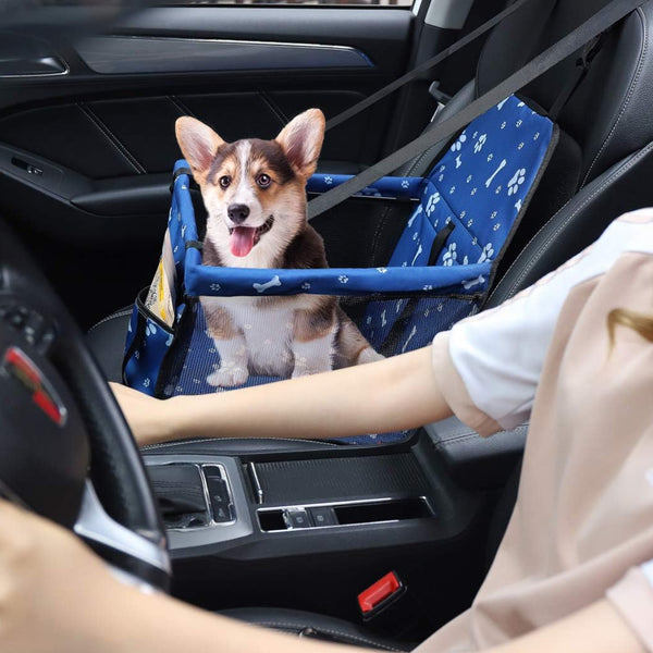 Portable Breathable Bag for Pets, Designed As a Booster Seat for Travel with a Seat Belt