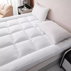 Luxury Mattress Topper Extra Thick 4-Inches / 10cm Deep | Fitted Bed MattressesToppers with Soft Fiber | Single Double King Super King Small Double Sizes Bedding Size