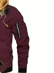 Pearson OBM Men'S Winter New Korean-Style Hooded Jacket, a Casual And Trendy Outerwear, Solid Color, Formal Style, with Zipper Details