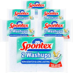 Spontex Washups General Purpose Sponge Scourers | 6.8 X 4 X 8.6Cm | Pack of 4