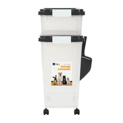 Taylor & Brown 3-Piece 50L Airtight Pet Food Storage Container Combo with Scoop and Treat Box for Dog Cat and Bird Food, Keep Pests Out, Translucent Body, Easy Mobility