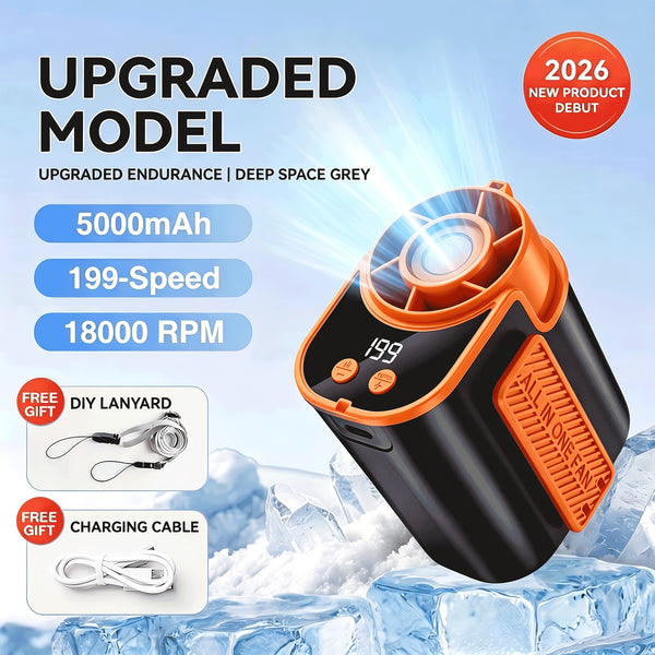 Neck And Waist Portable Fan With USB Charging Design And Strong Airflow For Camping Travel Fishing And Outdoor Enthusiasts