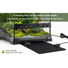 Glass Reptile Terrarium Insect Breeding Tank Vivarium Habitats for Lizards, Horned Frogs, Snakes, Spiders Reptile Glass Terrarium Tank Amphibians Box (Horizontal)