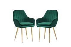 MOF Velvet Dining Chairs Kitchen Chairs Living Room Chairs with Sturdy Metal Legs Reception Chairs with Backrest and Padded Seat