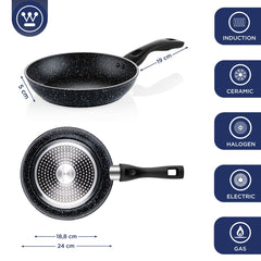 Westinghouse Non-Stick Frying Pan Set with Lids, 4 Piece