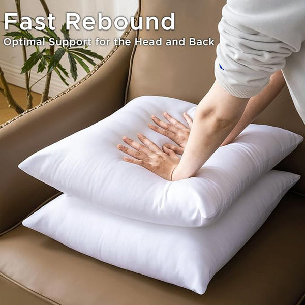 2/4/6 Pack Super Soft White Pillows With Zip Closure Soft Fluffy Square Pillow Cores, Cushion Inserts 45x45 Pads, Decorative Cushion Cores For Sofas, Cars And Home Decor - Multi-Purpose, Casual Style(45x45 Cm/ 18x18 Inches)Sofa Cushions Fillers