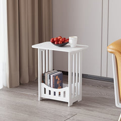 A Small White Tea Coffee Table, a Side Table for The Sofa, a Storage Rack, And a Bedside Table Available in The UK
