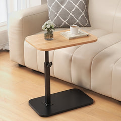 Height-Adjustable Wooden Table with Metal Structure - Contemporary Minimalist Side Table for Sofas, Transformable Coffee Table, Versatile Laptop Desk for Use in Living Rooms, Bedrooms, And Offices