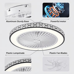 49cm Ceiling Fan with Light And Remote Control, Dimmable 3 Color Changing LED (3000K-6000K) Ceiling Fans with Lights, 6-Speed Ultra-Quiet Reversible DC Motor Ceiling Fan, Modern Fan Light for Bedroom, Living Room, Kitchen