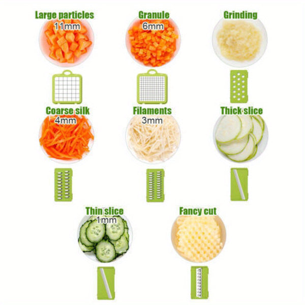 15in 1 Vegetable Chopper Salad Fruit Mandolin Slicer Food Dicer Cutter Peeler