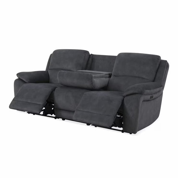 Belagio Blue Fabric Power Recliner 3 Seater Sofa