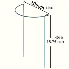 HiGift 8pcs Plant Support Stakes, Semi-Circular Metal Garden Cultivation Trellis for Indoor Peony Cages and Supports, Tomato and Hydrangea Outdoor Green Plant Support Rings, Width 25.4cm X Height 40.96cm