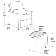Pacific Casual Sandy Shores Barcalounger 3 Piece Woven Recliner Set