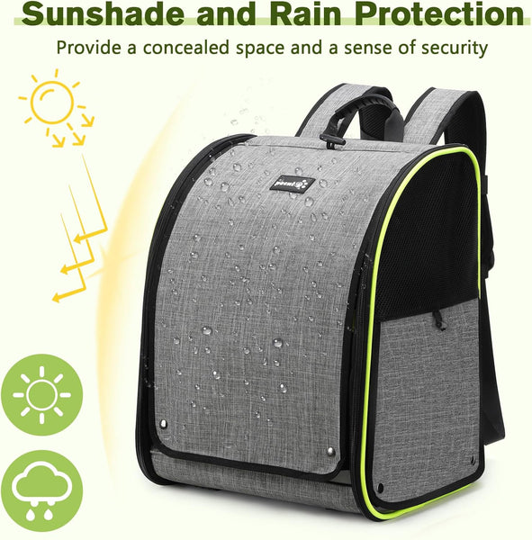 Pecute Breathable Bird Carrier, Outdoor Backpack with Adjustable Tripod, Lightweight and Portable Waterproof Parrot Travel Backpack, Wide View and Shading Cat & Dog Backpack for Hiking