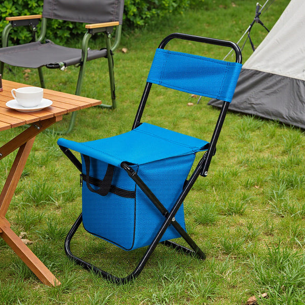 1PC Folding Chair with Storage, Foldable Fishing Seat Lightweight Chair, Portable Chair Home, Small/Large More Colors