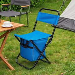 1PC Folding Chair with Storage, Foldable Fishing Seat Lightweight Chair, Portable Chair Home, Small/Large More Colors