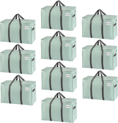 VENO 8 Pack Extra Large Moving Storage Bags with Zips, Heavy-Duty Organizer Tote, Moving Box Alternative, Packing Supply, Clothes Storage Bin, Tag Pocket for Label, Water-Resistant (Clear, 8 Pack)