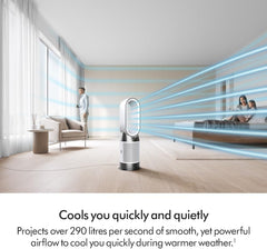 Dyson Purifier Hot+Cool HP1 Purifying Fan Heater, Heats and Cools (White/White)