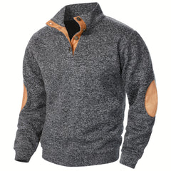 Men'S Long-Sleeve Casual Knit Shirt with a Stand Collar for Autumn And Winter, Suitable for Golf And Camping, Sold in a Set of Three