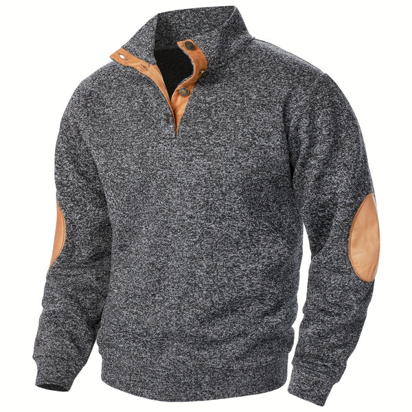 Men'S Long-Sleeve Casual Knit Shirt with a Stand Collar for Autumn And Winter, Suitable for Golf And Camping, Sold in a Set of Three