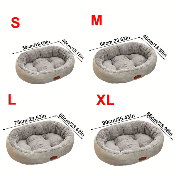Luxury Soft Washable Pet Bed - Plush Warm Dog & Cat Cushion with Rounded Edges, Cozy Modern Bed for Small to Large Pets, Durable Easy-Clean Fabric, S/M/L/XL Sizes, Indoor/Outdoor Use, No Assembly Required, Ideal for Puppies & Kittens, Puppy Bed