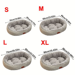 Luxury Soft Washable Pet Bed - Plush Warm Dog & Cat Cushion with Rounded Edges, Cozy Modern Bed for Small to Large Pets, Durable Easy-Clean Fabric, S/M/L/XL Sizes, Indoor/Outdoor Use, No Assembly Required, Ideal for Puppies & Kittens, Puppy Bed