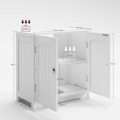 Under Sink Bathroom Cabinet, Free Standing Wooden Sink Storage Unit, Basin Cupboard With 2 Door, Bathroom Cabinet Space Saver Organizer