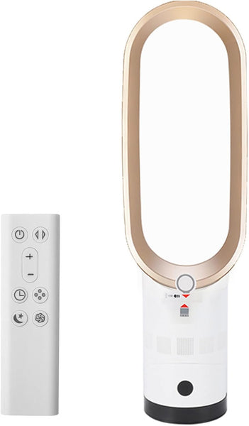 Bladeless Tower Fan with Air Purifier, 65Cm Quiet Tower Fan for Bedroom, Fans & Cooling, 80° Oscillation with Remote, 120Min Timer, Bladeless Fans for Bedroom Home Office (B-Grey)