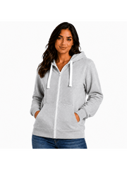 Women'S Fashion Zip-Up Hoodie - Ladies Fleece Plain Hooded Top - PLUS SIZES Small to XXXXXL S to 5XL (UK 8-22) Available in 15 Colours