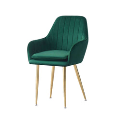 MOF Velvet Dining Chairs Kitchen Chairs Living Room Chairs with Sturdy Metal Legs Reception Chairs with Backrest and Padded Seat