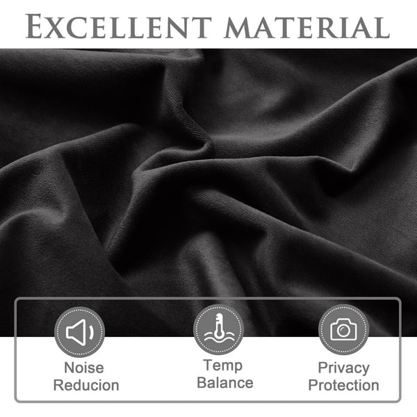 2pc Luxury Velvet Curtain Panels with Free Matching Velvet Cushion Cover – Thermal Insulated Grommet Top Drapes, Energy Saving Curtain Panels for Bedroom & Living Room Home Decor, Perfect Holiday Gift