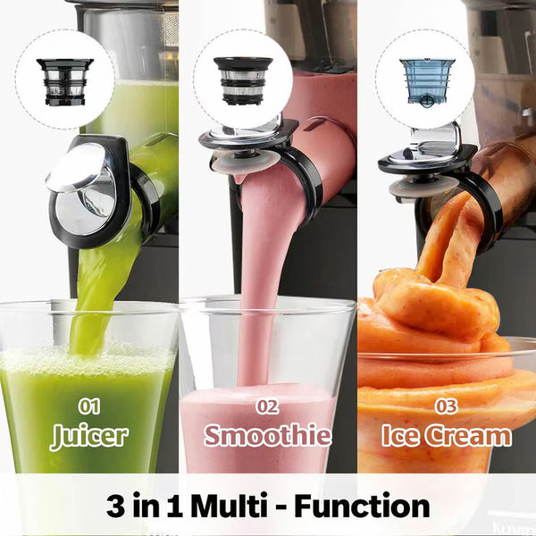Kuvings Auto10S Slow Juicer with Citrus Attachment plus Ice Cream & Smoothie Set