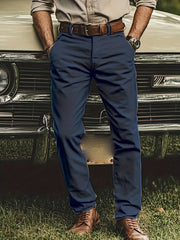[Tongtongbang Selection OBM] 2pcs Set of Stretch Men'S Chino Pants, Light Business Semi-Formal Casual Straight Trousers