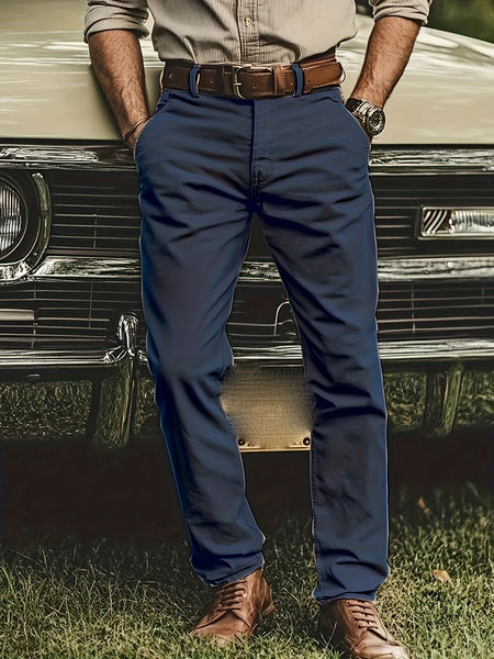 [Tongtongbang Selection OBM] 2pcs Set of Stretch Men'S Chino Pants, Light Business Semi-Formal Casual Straight Trousers